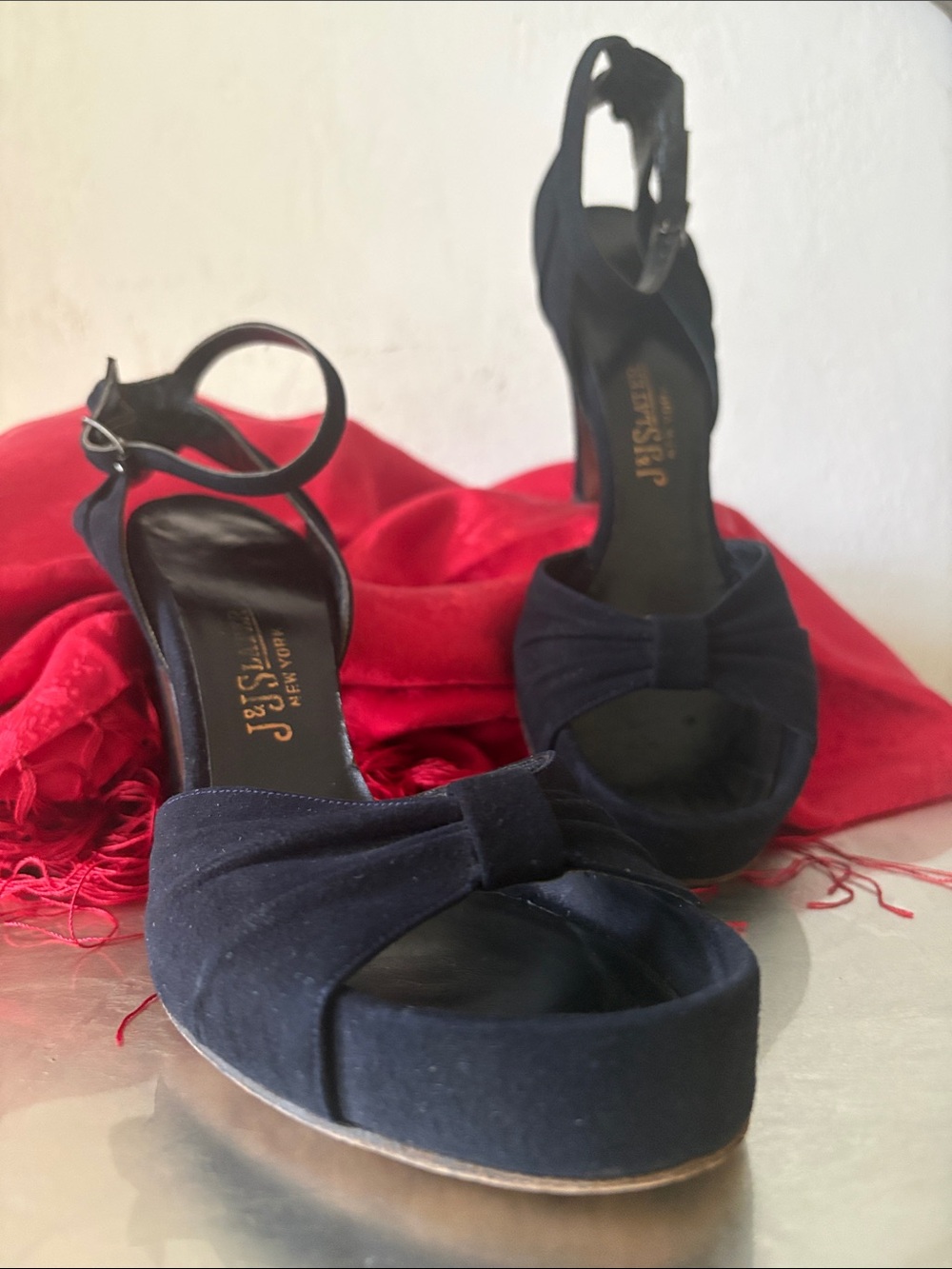 True VTG Women's Black Open-Toe Ankle-Strap Heels, J&J Slater, NY size 7 - Picture 4 of 15